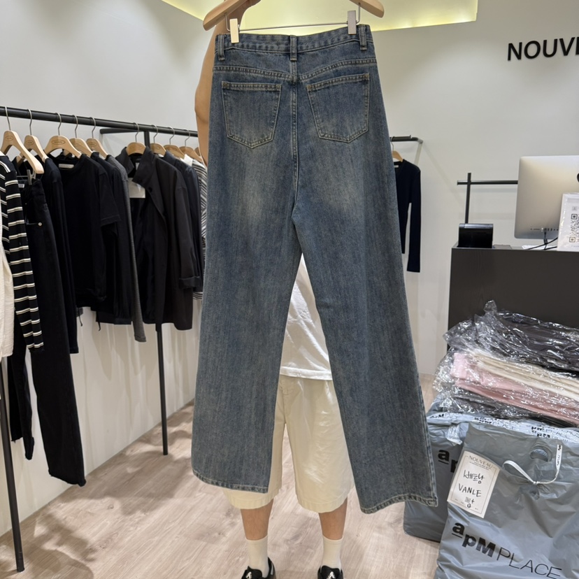 NOUVEAU東大門㊣直郵女士新款真品人氣時尚推薦職業牛仔褲復古NOUVEAU牛仔褲