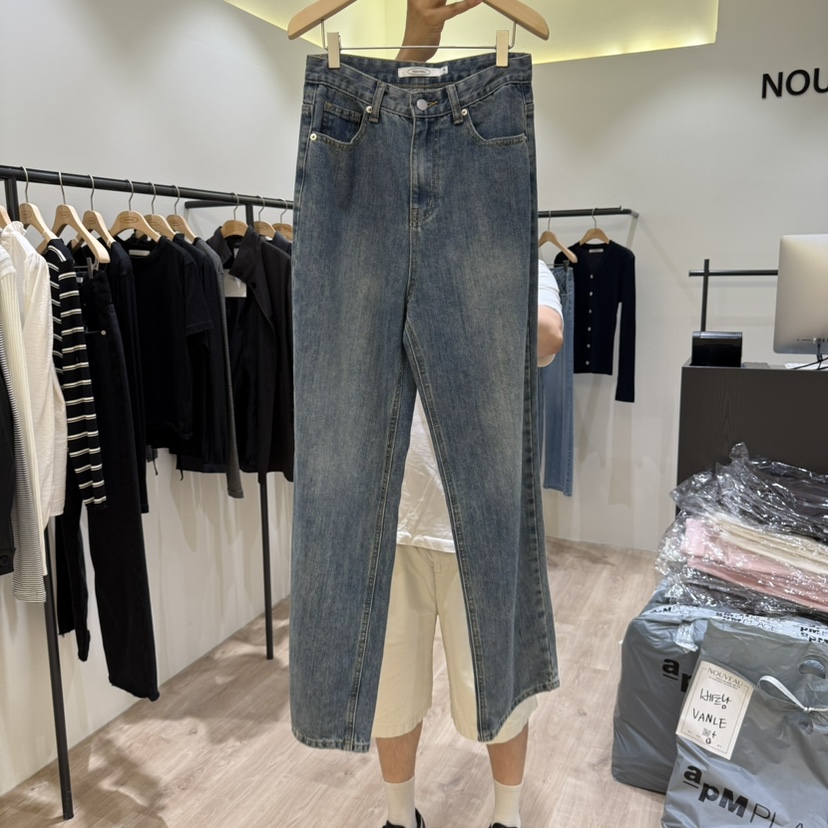 NOUVEAU東大門㊣直郵女士新款真品人氣時尚推薦職業牛仔褲復古NOUVEAU牛仔褲圖色1
