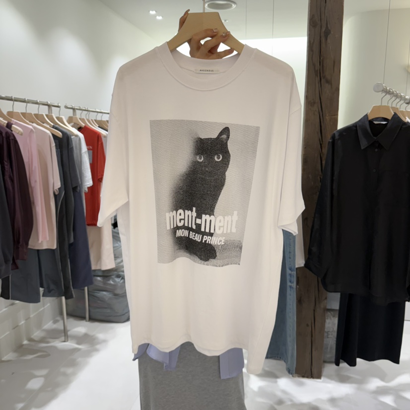 AVECNOUS韓國代購㊣女裝新品職業時尚休閑25秋冬推薦熱賣T恤AVECNOUST恤圖色1