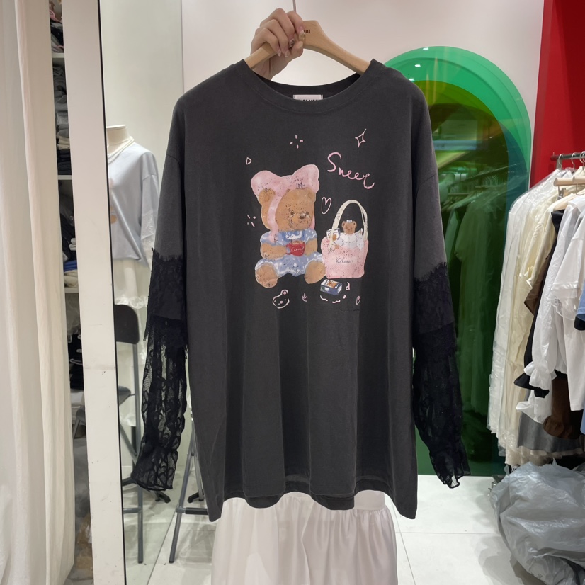 MINI UNNI東大門㊣代購女士新品休閑人氣時尚熱賣真品長袖T恤MINI UNNI長袖T恤圖色3