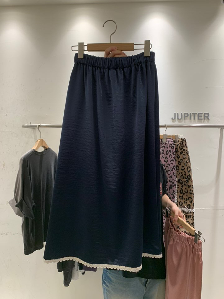 JUPITER韓國代購㊣女士新款推薦職業休閑25秋冬熱賣長裙蕾絲JUPITER長裙圖色2