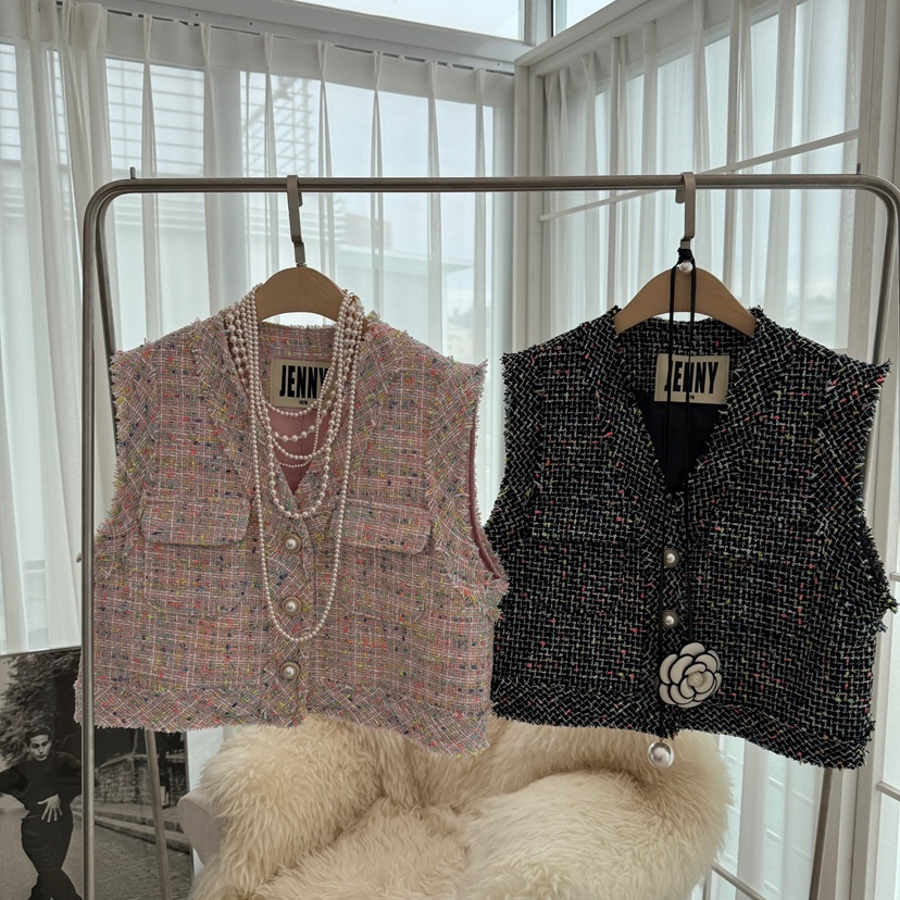 JENNY 1976東大門㊣實拍女裝新品職業25秋冬馬甲不含飾品花呢JENNY 1976馬甲
