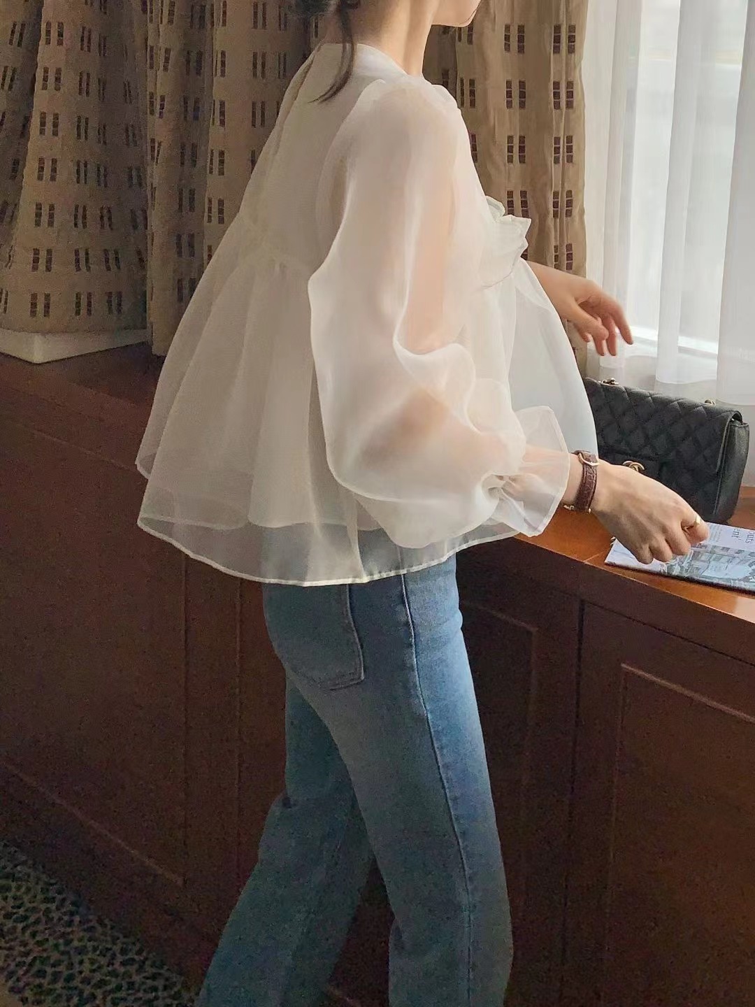 CRONG韓國代購㊣女裝新品休閑真品推薦職業熱賣人氣襯衫蕾絲衫CRONG襯衫/蕾絲衫
