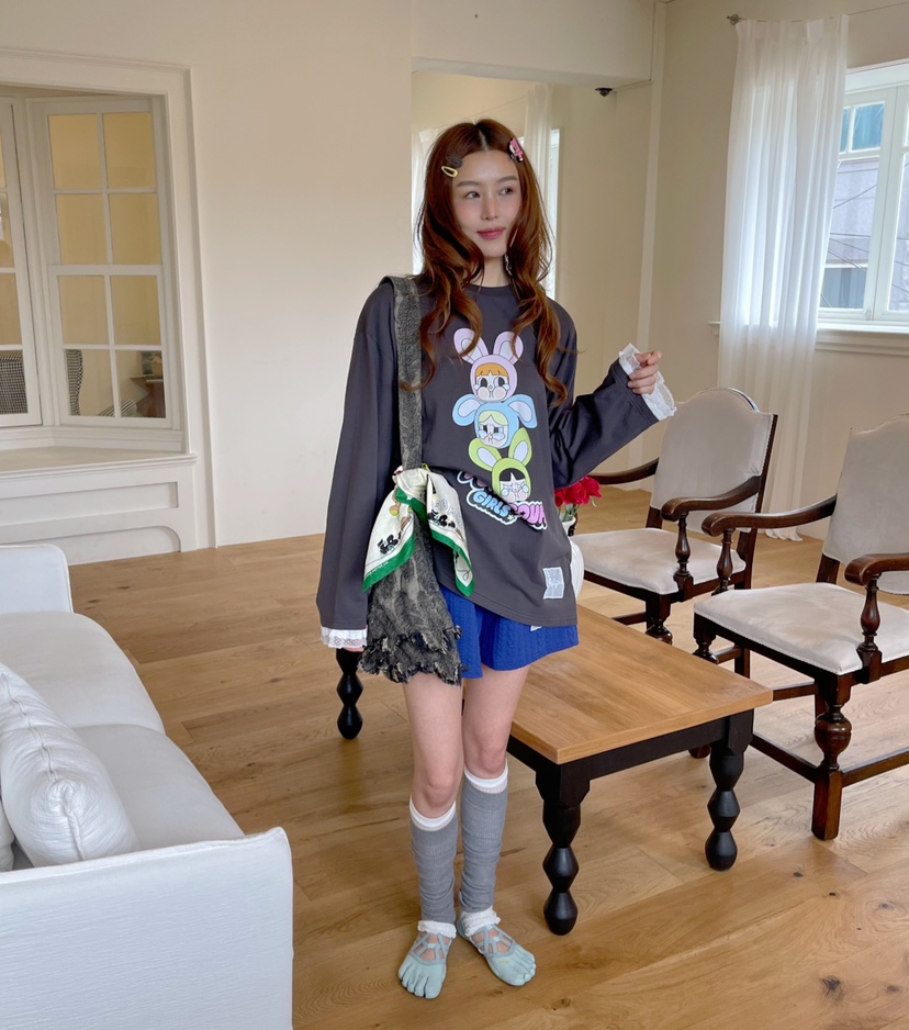 BOUTIQUE-L東大門㊣代購女裝新款真品推薦人氣熱賣長袖T恤BOUTIQUE-L長袖T恤圖色1