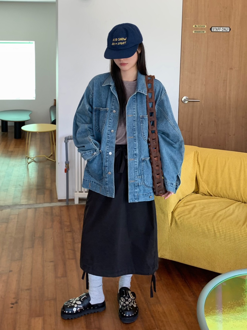 PEBBLE東大門㊣實拍女裝新款時尚休閑推薦25秋冬熱賣真品長裙PEBBLE/LAYER長裙