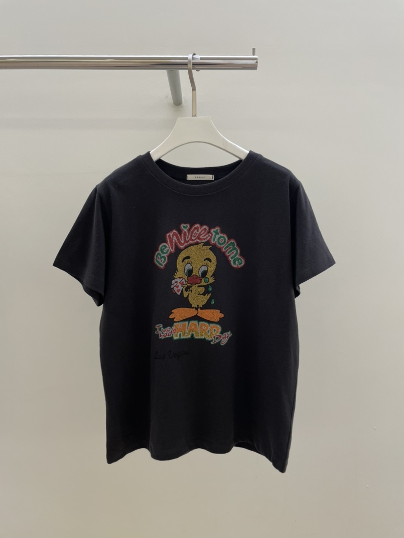 PEBBLE東大門㊣直郵女士新款真品職業推薦人氣時尚熱賣休閑T恤PEBBLE/LAYERT恤圖色1