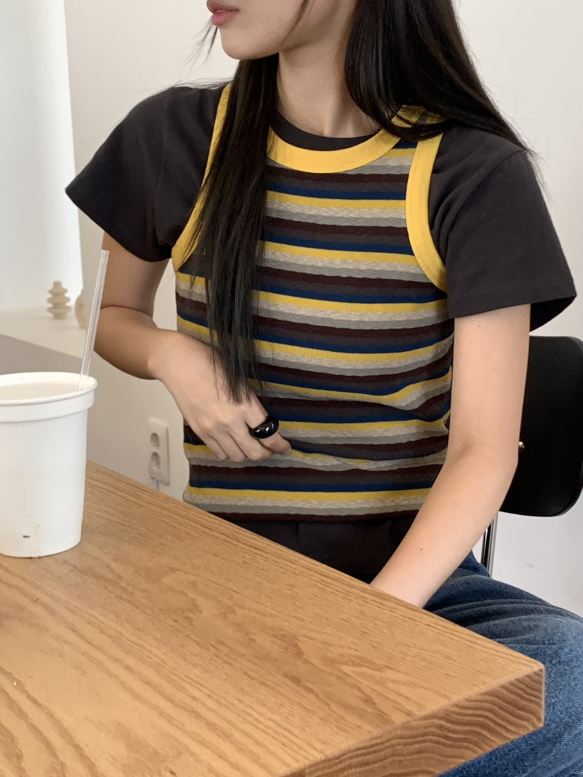 PEBBLE韓國代購㊣女裝新款時尚人氣熱賣25秋冬真品吊帶背心PEBBLE/LAYER吊帶/背心