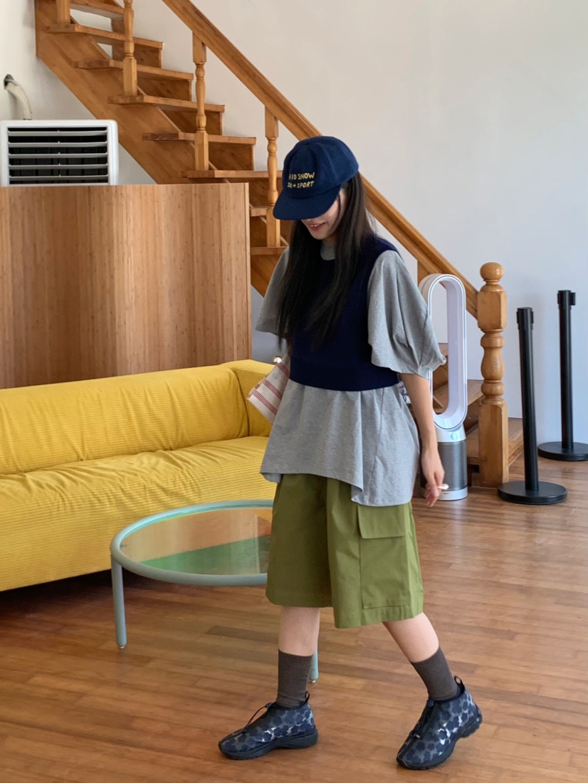 PEBBLE東大門㊣直郵女裝新品人氣真品休閑時尚推薦職業短褲PEBBLE/LAYER短褲
