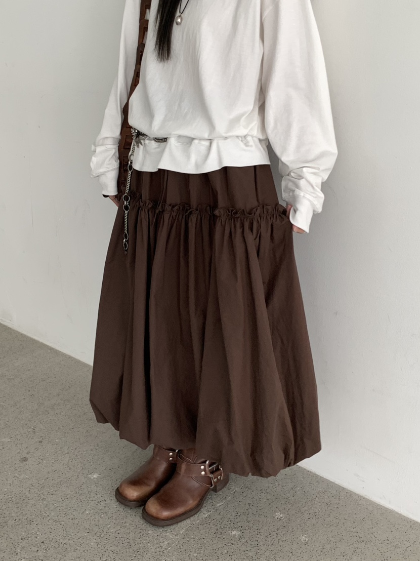 PEBBLE東大門㊣直郵女士新品職業真品熱賣休閑時尚25秋冬長裙PEBBLE/LAYER長裙
