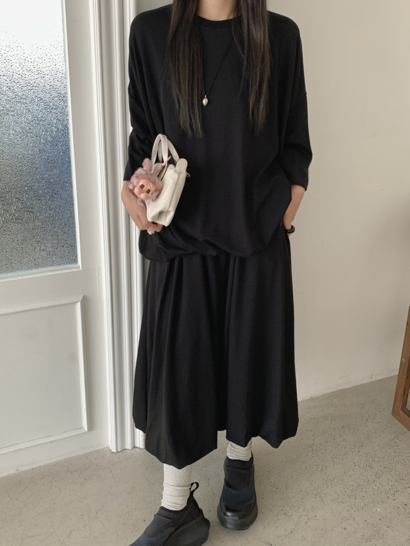 PEBBLE東大門㊣代購女士新品休閑推薦真品時尚熱賣25秋冬長裙PEBBLE/LAYER長裙