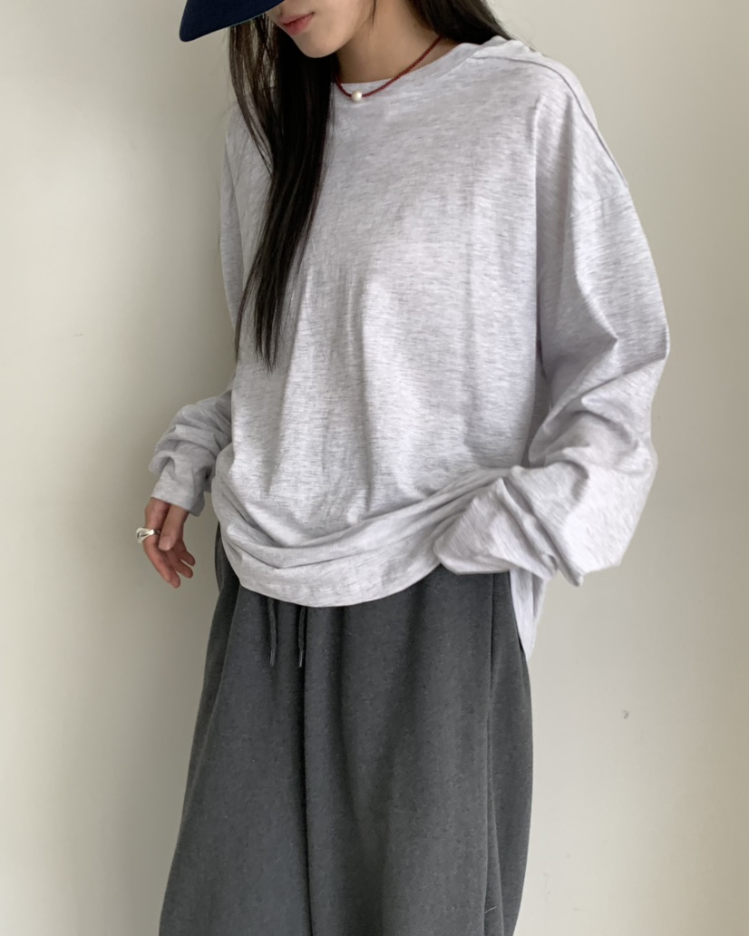 PEBBLE韓國代購㊣女裝新款時尚真品人氣職業25秋冬推薦長袖T恤PEBBLE/LAYER長袖T恤
