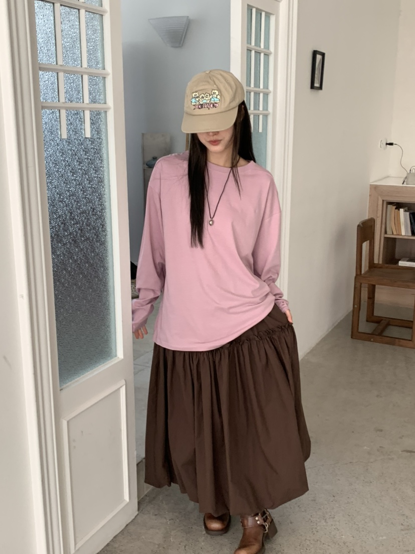 PEBBLE韓國代購㊣女裝新款時尚真品人氣職業25秋冬推薦長袖T恤PEBBLE/LAYER長袖T恤