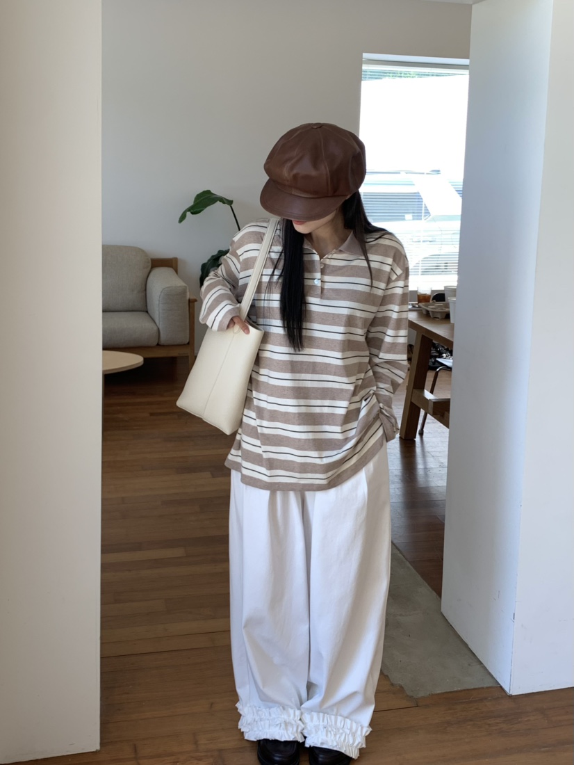 PEBBLE東大門㊣直郵女士新款推薦25秋冬真品熱賣時尚長袖T恤PEBBLE/LAYER長袖T恤