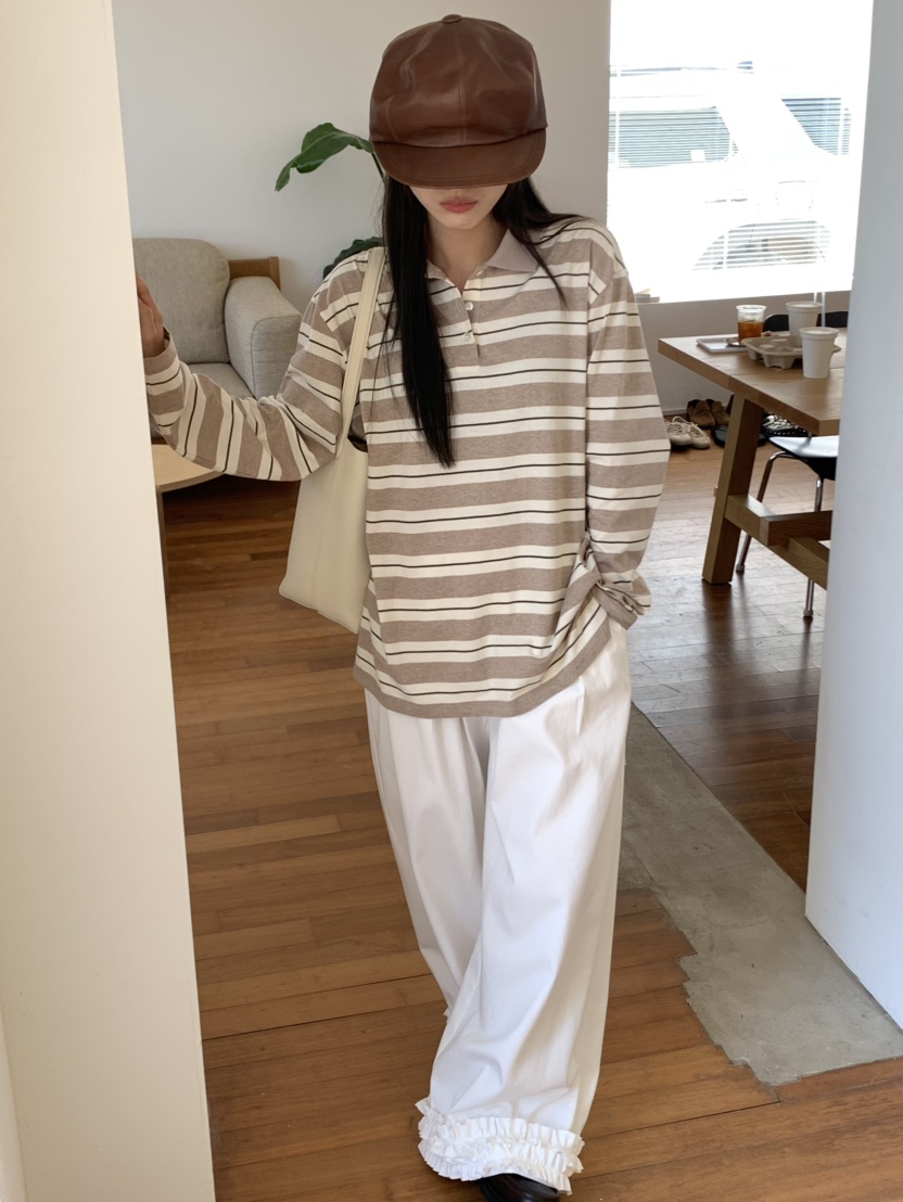 PEBBLE東大門㊣直郵女士新款推薦25秋冬真品熱賣時尚長袖T恤PEBBLE/LAYER長袖T恤