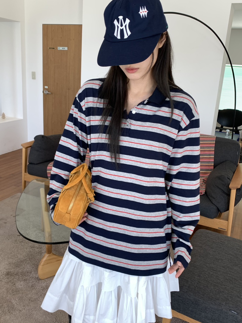 PEBBLE東大門㊣直郵女士新款推薦25秋冬真品熱賣時尚長袖T恤PEBBLE/LAYER長袖T恤