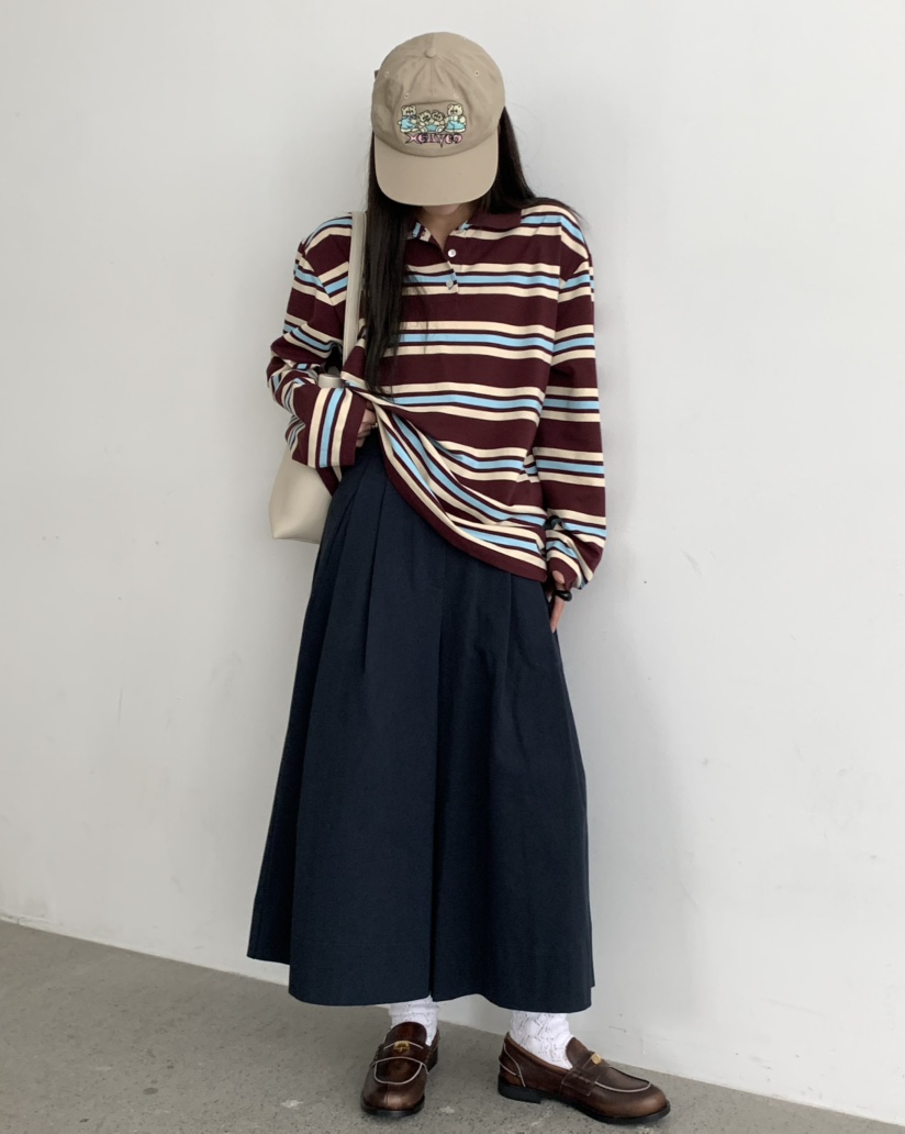 PEBBLE韓國直郵㊣女裝新款時尚熱賣25秋冬真品職業人氣長袖T恤PEBBLE/LAYER長袖T恤