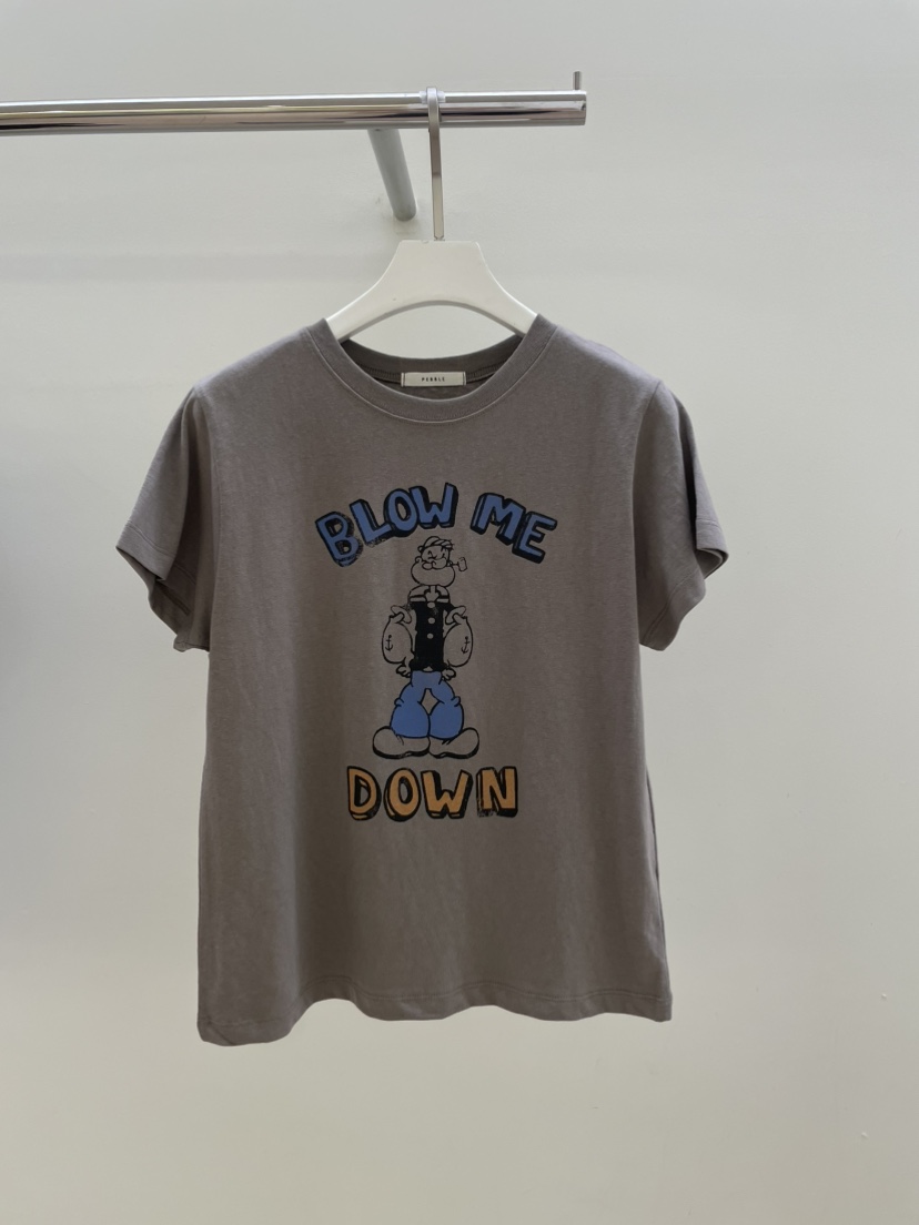 PEBBLE韓國代購㊣女士新品職業熱賣推薦真品25秋冬T恤大力水手PEBBLE/LAYERT恤圖色2