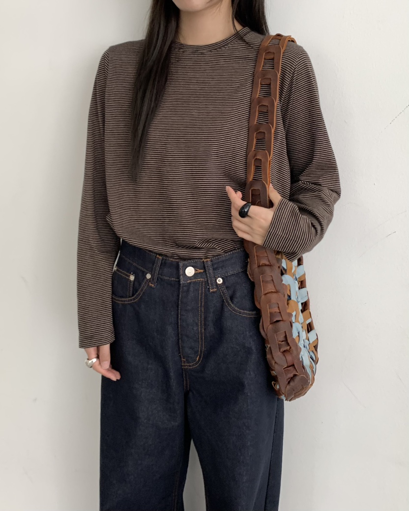 PEBBLE東大門㊣實拍女士新品真品推薦時尚熱賣人氣休閑長袖T恤PEBBLE/LAYER長袖T恤