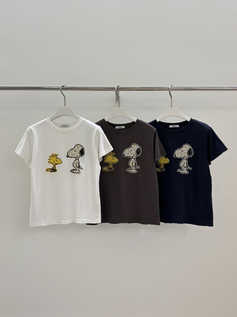 PEBBLE東大門㊣實拍女裝新品休閑25秋冬時尚職業真品熱賣T恤PEBBLE/LAYERT恤