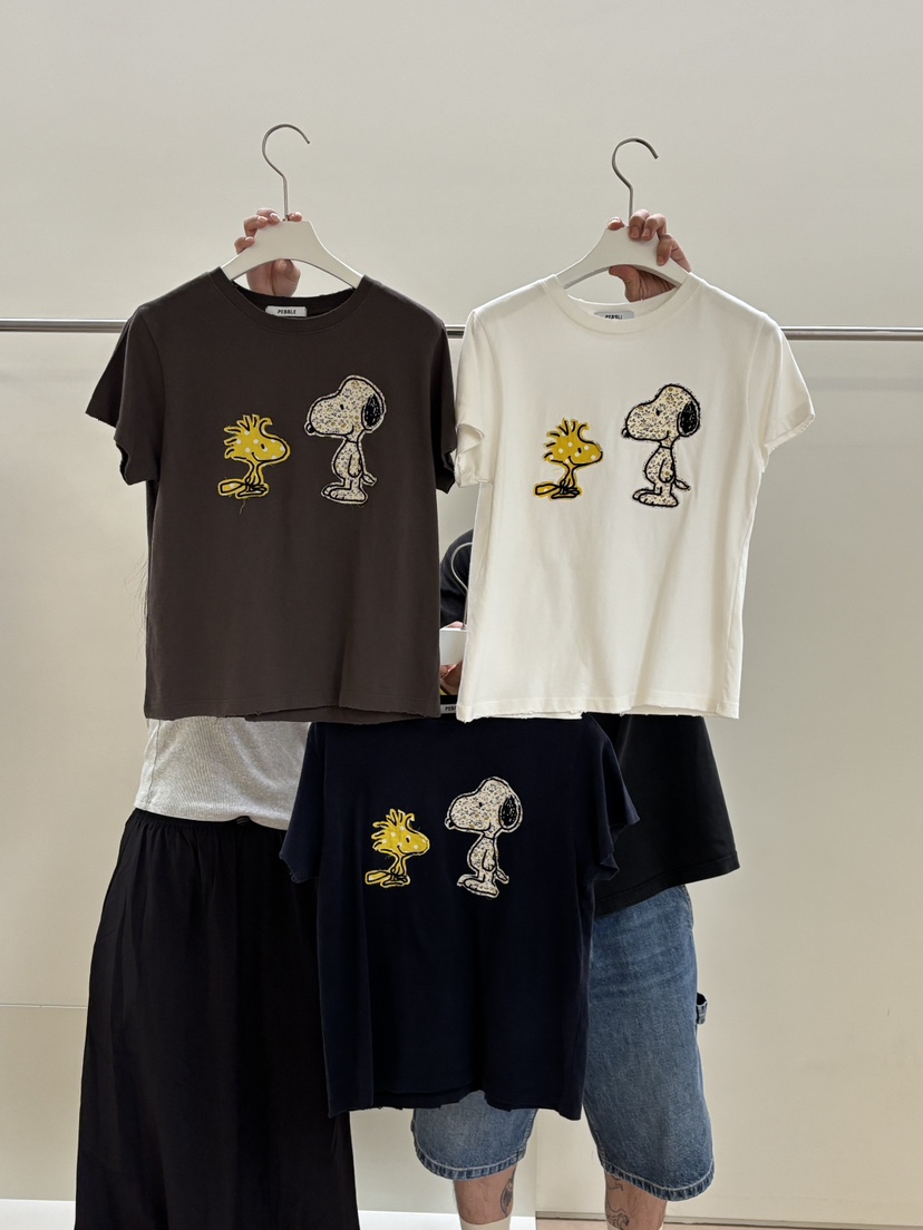 PEBBLE東大門㊣實拍女裝新品休閑25秋冬時尚職業真品熱賣T恤PEBBLE/LAYERT恤