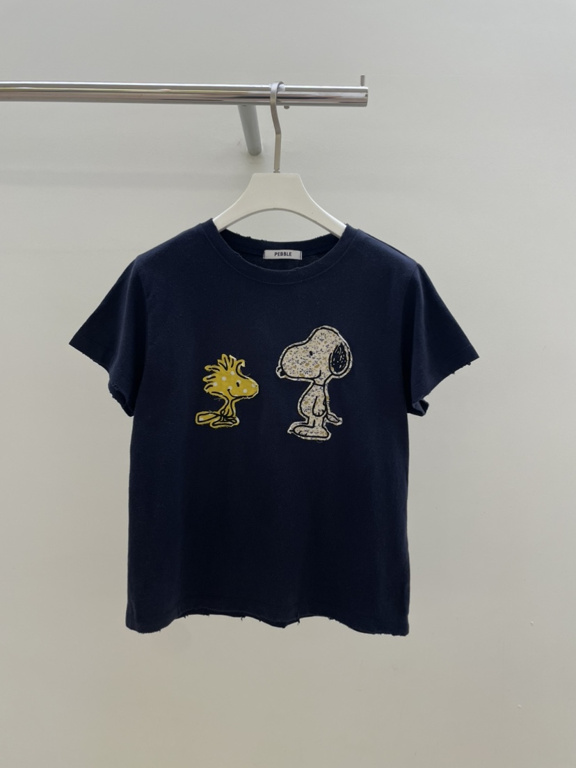 PEBBLE東大門㊣實拍女裝新品休閑25秋冬時尚職業真品熱賣T恤PEBBLE/LAYERT恤圖色1