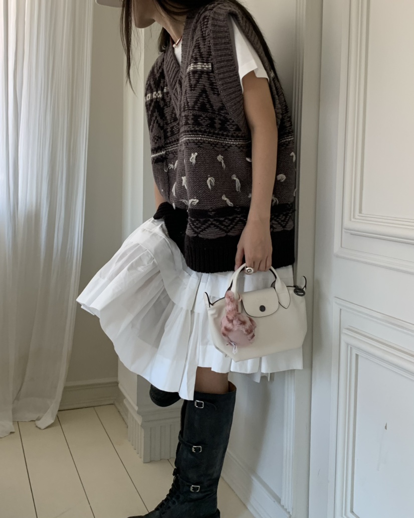PEBBLE東大門㊣實拍女裝新款推薦休閑時尚吊帶背心羊毛雙面PEBBLE/LAYER吊帶/背心