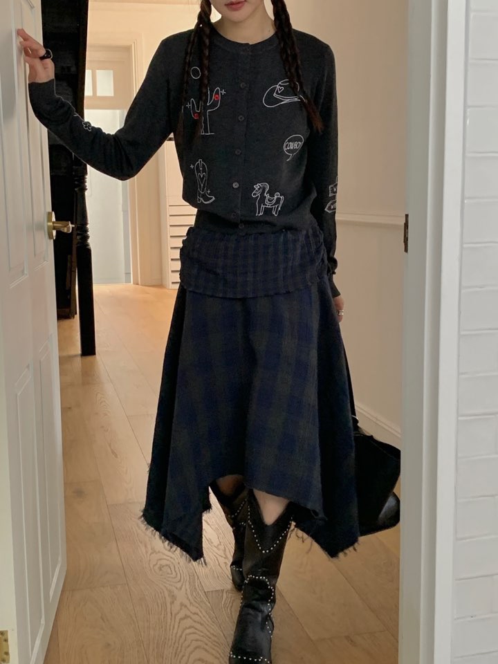 MORE THAN-P東大門㊣直郵女裝新款人氣半身裙中短裙雙排扣MORE THAN半身裙/中短裙