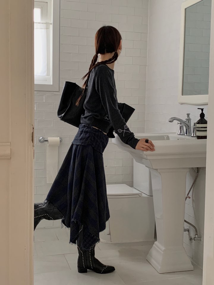 MORE THAN-P東大門㊣直郵女裝新款人氣半身裙中短裙雙排扣MORE THAN半身裙/中短裙