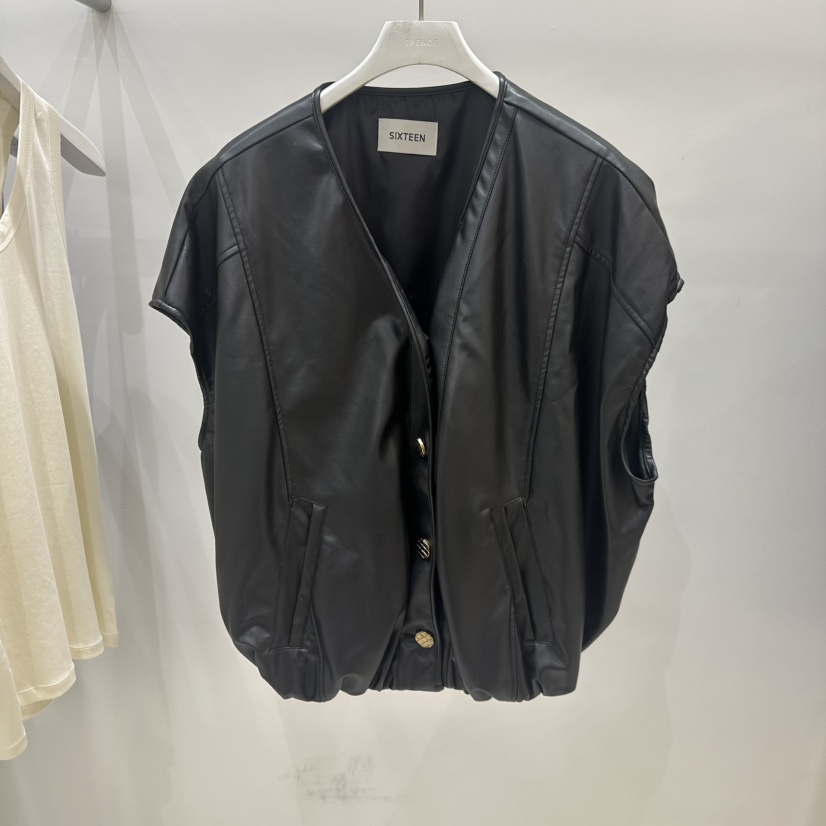 6PENCE-P東大門㊣代購女裝新品真品推薦熱賣人氣時尚馬甲皮革6PENCE-P馬甲圖色2