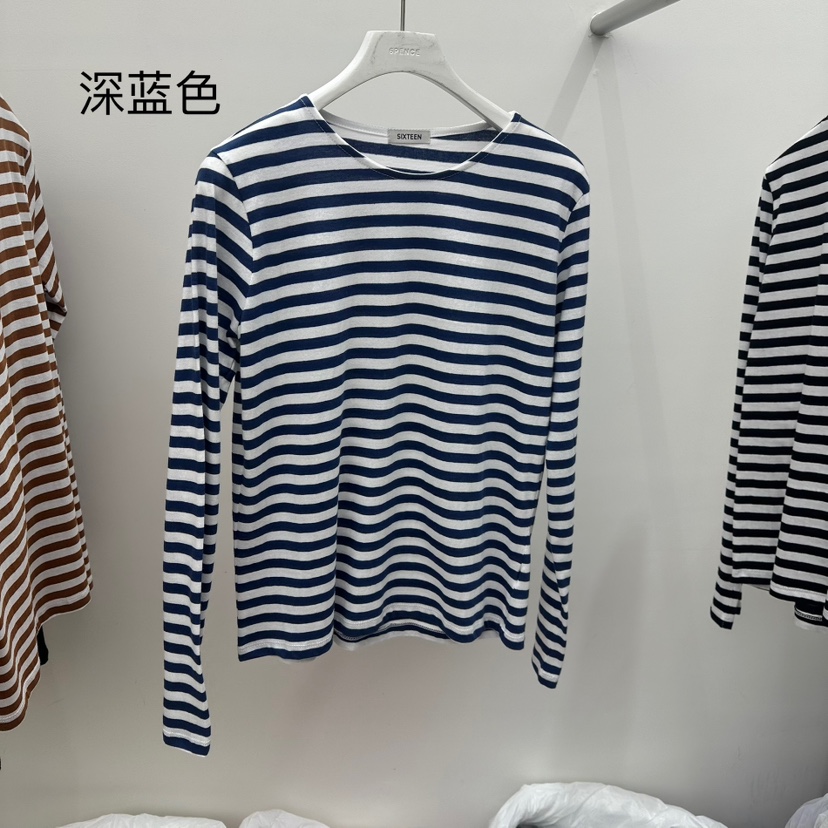 6PENCE-P東大門㊣實拍女士新款人氣25秋冬熱賣職業長袖T恤6PENCE-P長袖T恤圖色2
