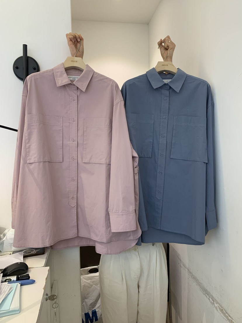 OUVIR韓國代購㊣女裝新品推薦人氣職業真品休閑襯衫蕾絲衫寬松O.V.R/OUVIR襯衫/蕾絲衫