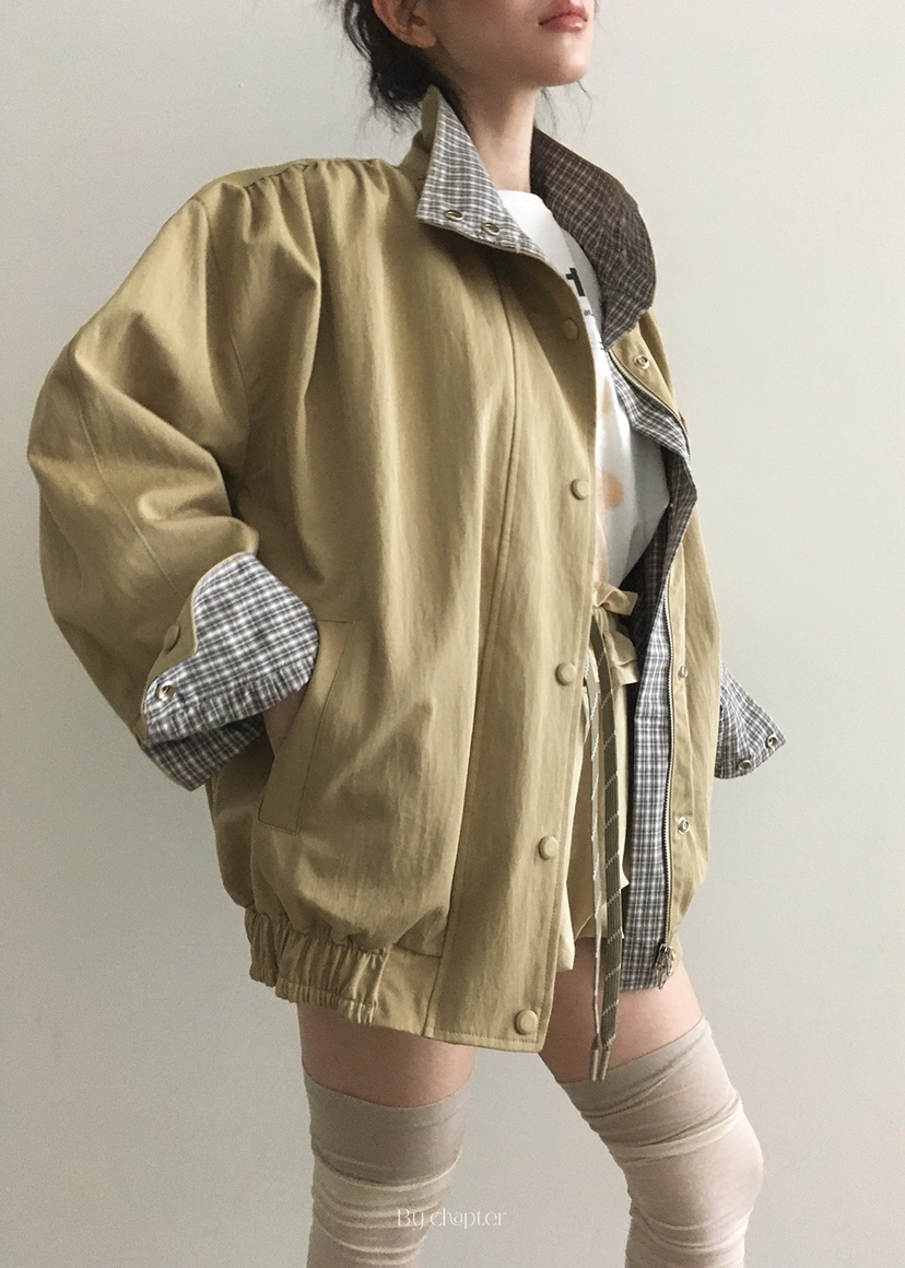 BY CHAPTER韓國代購㊣女士新品人氣真品熱賣休閑夾克里外穿Chapter夾克