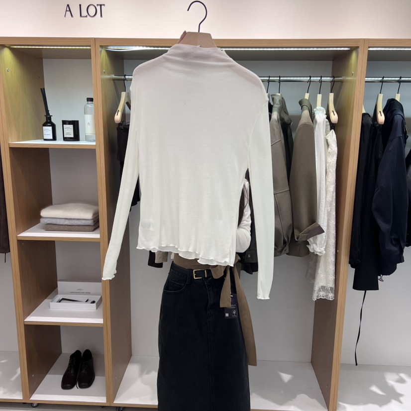 ALOT韓國直郵㊣女裝新款推薦時尚人氣真品休閑職業長袖T恤紐扣A LOT長袖T恤
