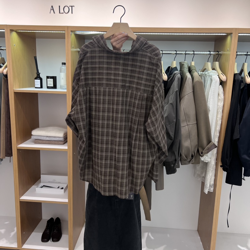 ALOT東大門㊣直郵女裝新品休閑推薦時尚熱賣襯衫蕾絲衫格紋A LOT襯衫/蕾絲衫