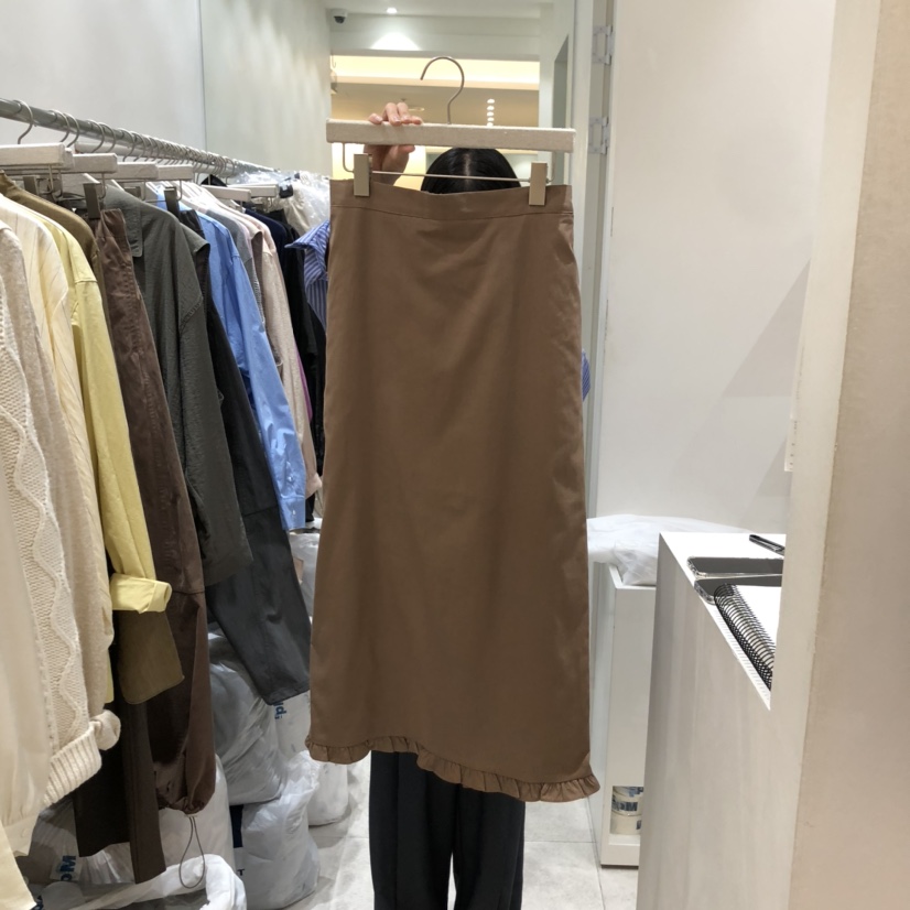 ASOME韓國代購㊣女士新款真品半身裙中短裙不含腰帶荷葉邊長款A.SOME半身裙/中短裙圖色1