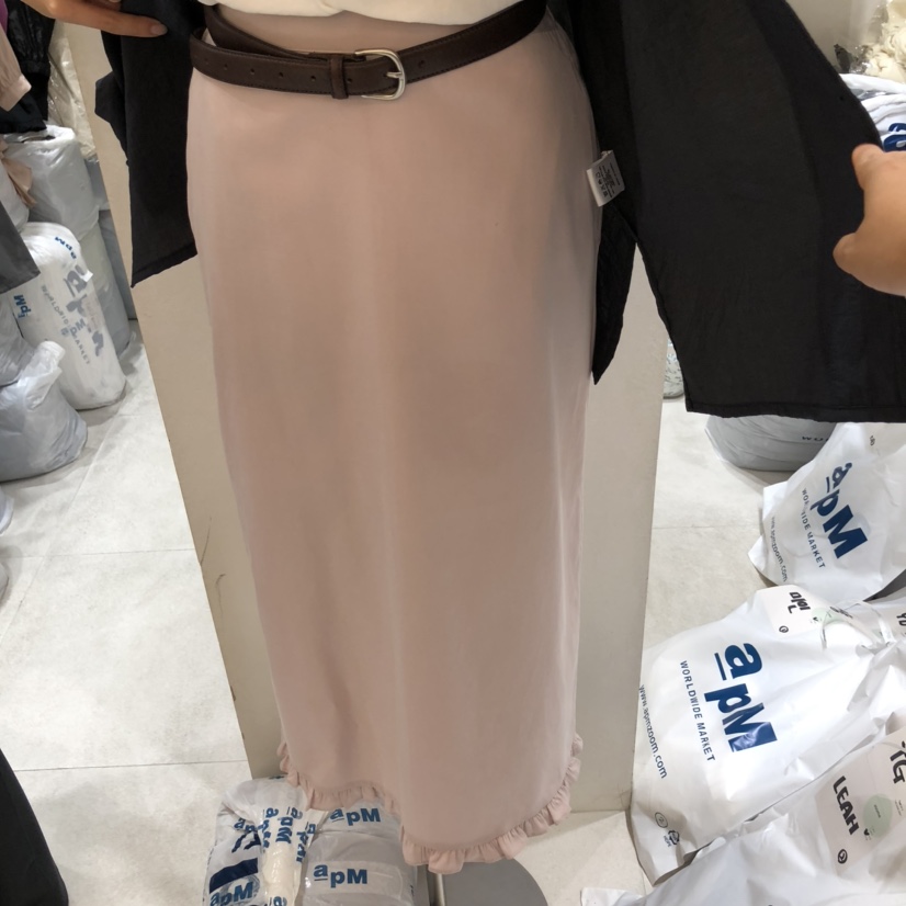 ASOME韓國代購㊣女士新款真品半身裙中短裙不含腰帶荷葉邊長款A.SOME半身裙/中短裙圖色2