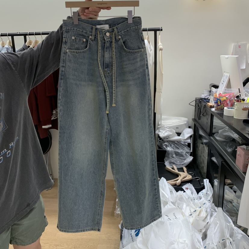 SPAGHETTI東大門㊣實拍女裝新品真品熱賣時尚25秋冬推薦牛仔褲spaghetti牛仔褲圖色1
