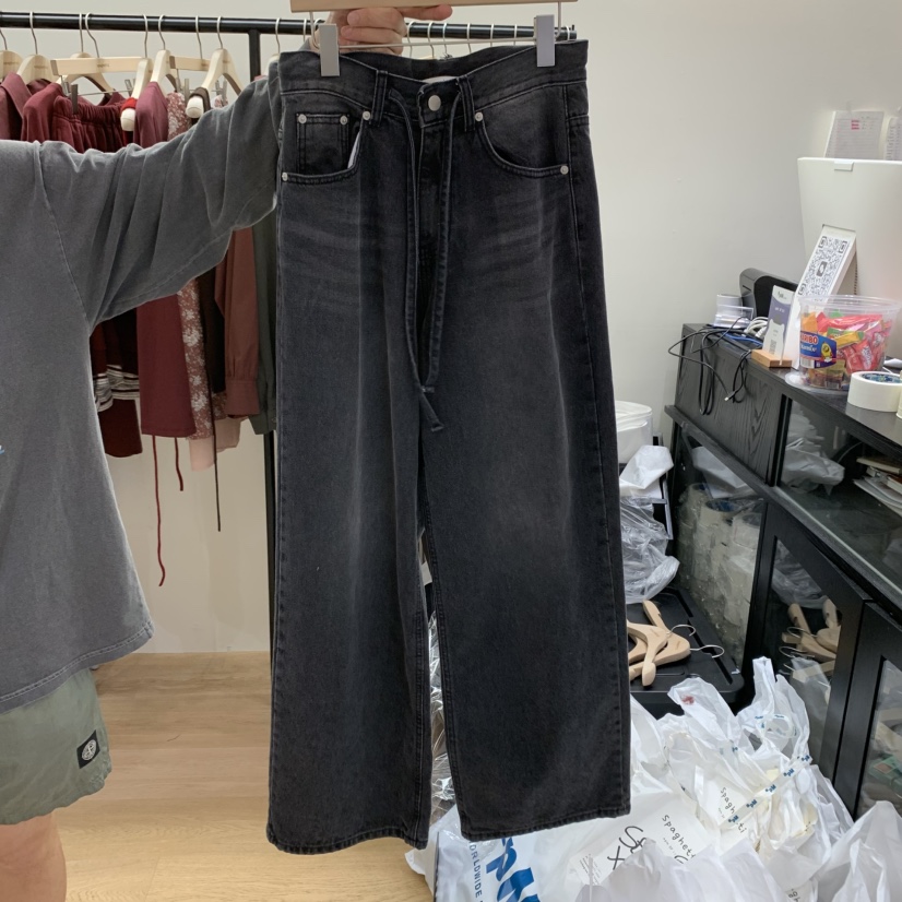 SPAGHETTI東大門㊣實拍女裝新品真品熱賣時尚25秋冬推薦牛仔褲spaghetti牛仔褲圖色2