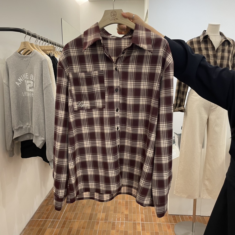 LOGON韓國直郵㊣女士新品25秋冬熱賣時尚職業推薦襯衫蕾絲衫LOGON襯衫/蕾絲衫圖色2