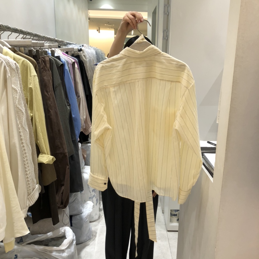 ASOME韓國直郵㊣女裝新品時尚休閑職業25秋冬襯衫蕾絲衫含腰帶A.SOME襯衫/蕾絲衫