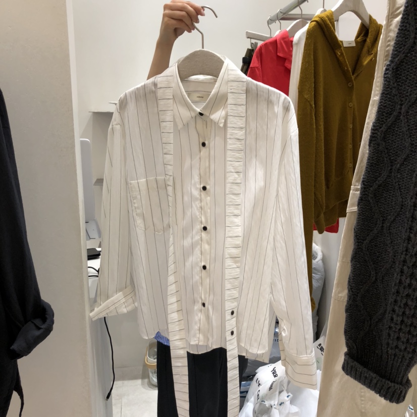 ASOME韓國直郵㊣女裝新品時尚休閑職業25秋冬襯衫蕾絲衫含腰帶A.SOME襯衫/蕾絲衫圖色3