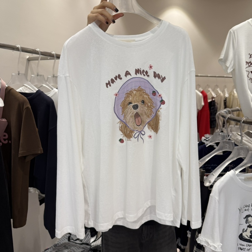 MIMME東大門㊣實拍女裝新款休閑25秋冬時尚推薦長袖T恤可愛的MIMME長袖T恤圖色2