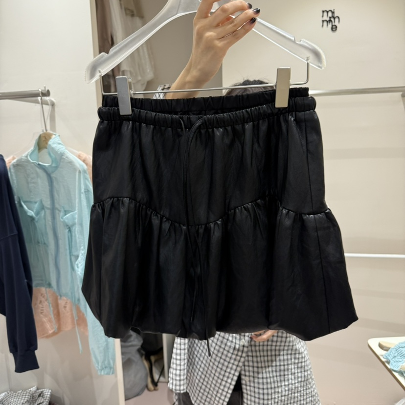 MIMME韓國代購㊣女士新款推薦真品25秋冬休閑職業熱賣短裙皮革MIMME短裙圖色2