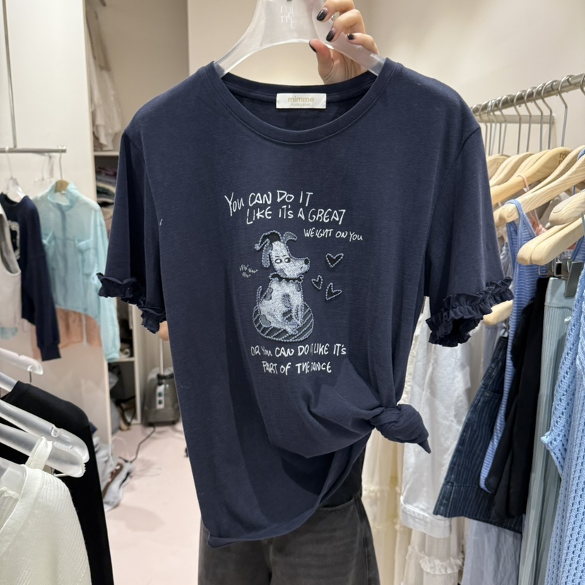 MIMME韓國代購㊣女裝新款休閑25秋冬職業時尚人氣熱賣真品T恤MIMMET恤圖色3