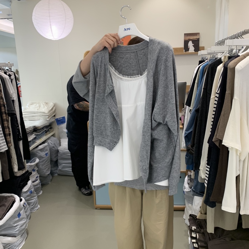 ARE韓國代購㊣女士新款25秋冬推薦職業長袖T恤不含內搭開衫ARE YOU/ARE長袖T恤圖色2