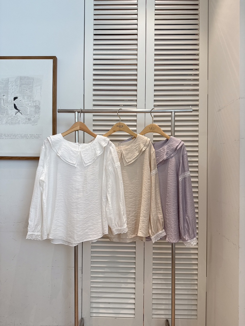 FAVE-L東大門㊣代購女裝新品25秋冬真品職業推薦襯衫蕾絲衫FAVE-L襯衫/蕾絲衫
