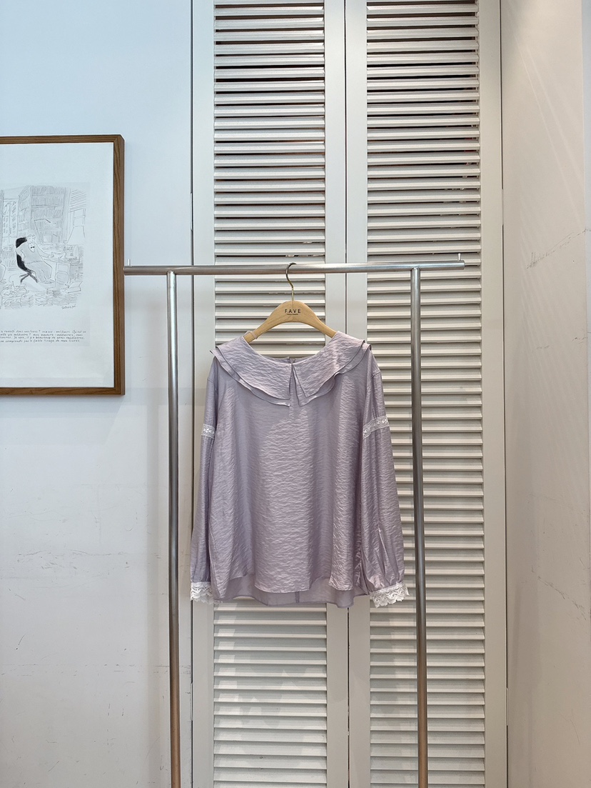 FAVE-L東大門㊣代購女裝新品25秋冬真品職業推薦襯衫蕾絲衫FAVE-L襯衫/蕾絲衫圖色3