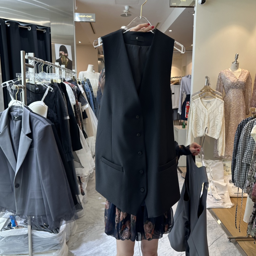 CHEAP-CHIC東大門㊣直郵女士新品25秋冬真品熱賣休閑職業馬甲CHEAP-CHIC/CHARLES THE SECOND馬甲圖色2