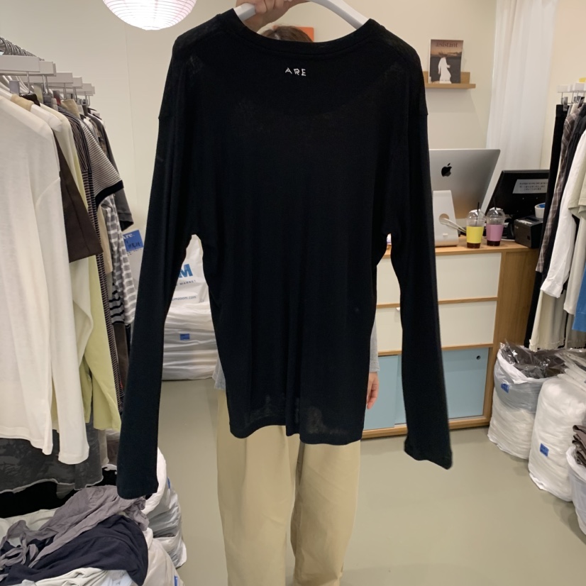 ARE東大門㊣代購女士新品休閑真品職業推薦長袖T恤美利奴羊毛ARE YOU/ARE長袖T恤圖色2