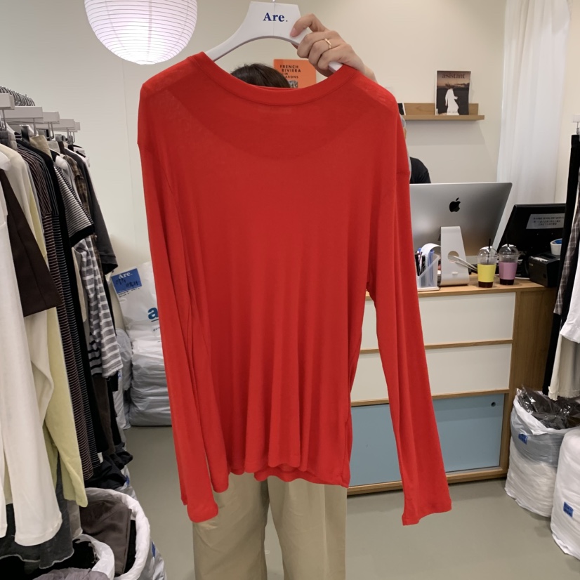 ARE東大門㊣代購女士新品休閑真品職業推薦長袖T恤美利奴羊毛ARE YOU/ARE長袖T恤圖色3